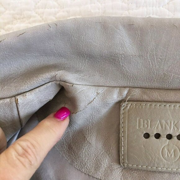 BLANKNYC Faux Leather Moto Jacket In Gray (Never Too Much) Womans Sz Medium - Picture 11 of 11
